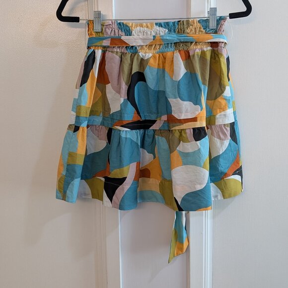 Anthropologie Y2K Style Flounce Cotton Skirt Size XS with Tie Waist - Picture 5 of 5